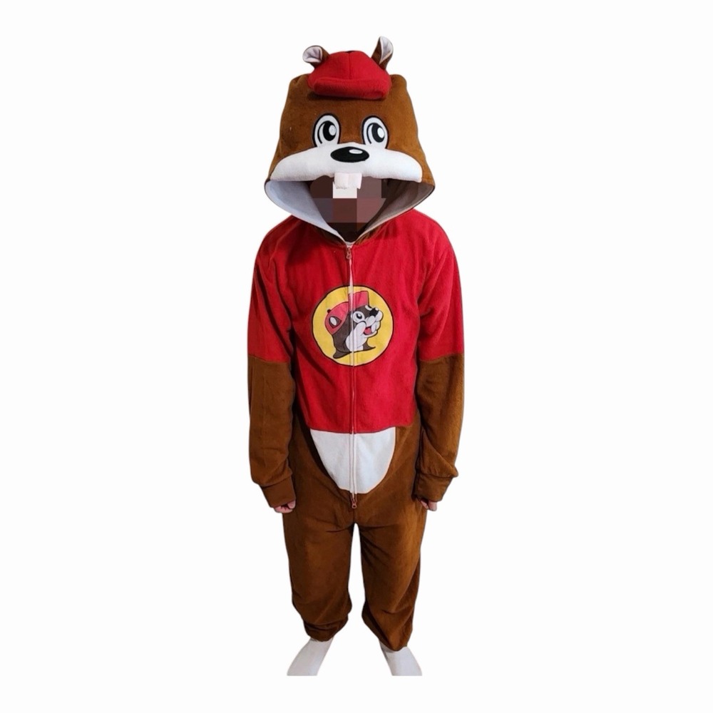 BUC-EE's Truck Stop Brown Beaver One Piece Pajamas Costume Bucees  Adult SM RR-1